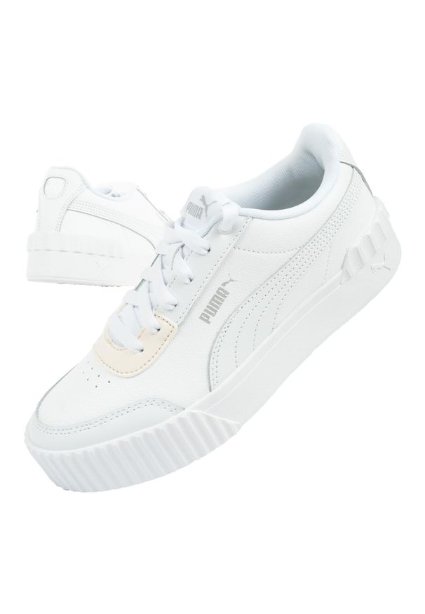 Buty sportowe damskie Puma Carina Lift. Kolor: biały. Materiał: skóra ekologiczna. Szerokość cholewki: normalna. Sport: turystyka piesza