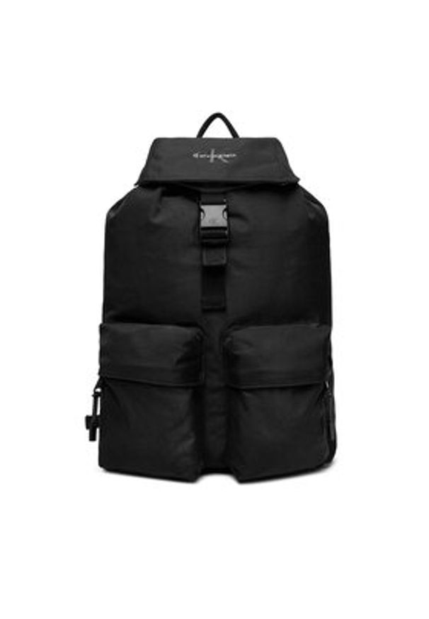 Calvin Klein Plecak Bold Flap Backpack LV04D3270G Czarny. Kolor: czarny. Materiał: materiał