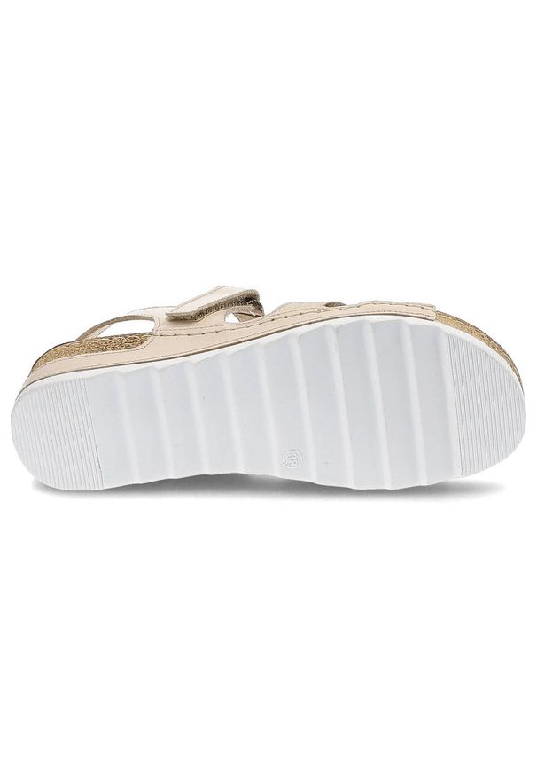 Beżowe Sandały Wasak Wygodne Skórzane Buty. Okazja: na co dzień. Zapięcie: rzepy. Kolor: beżowy. Materiał: skóra. Sezon: lato. Obcas: na platformie. Styl: casual