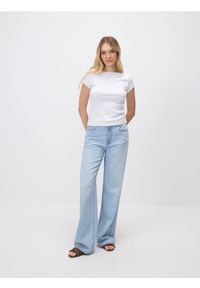 Reserved - Bawełniany t-shirt - biały. Kolor: biały. Materiał: bawełna
