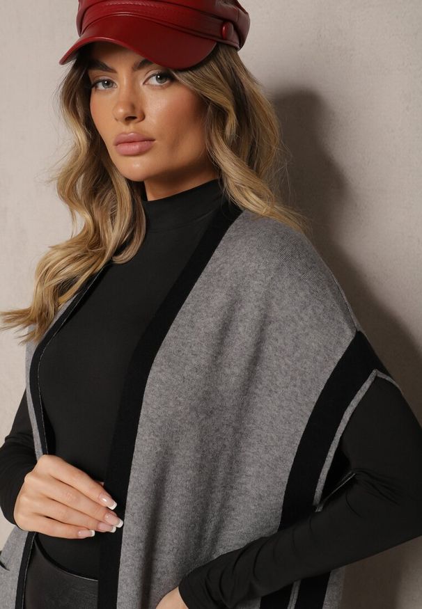 Renee - Szara Niezapinana Kamizelka z Wiskozą i Wsuwanymi Kieszeniami Tiarise. Okazja: na co dzień. Kolor: szary. Materiał: wiskoza. Wzór: aplikacja. Styl: elegancki, casual