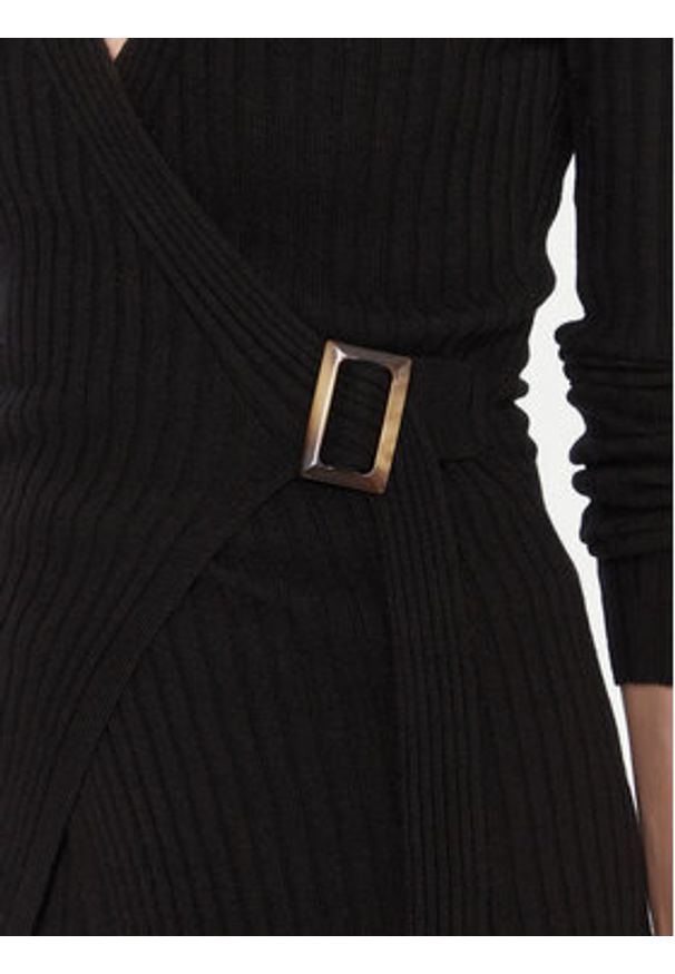 Kontatto Kardigan 3M0954C Czarny Slim Fit. Kolor: czarny. Materiał: syntetyk