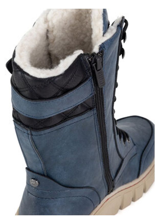 Mustang Kozaki 1499-605 Niebieski. Kolor: niebieski. Materiał: skóra