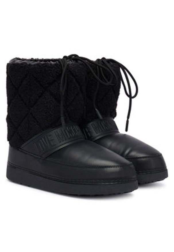 Love Moschino - LOVE MOSCHINO Śniegowce JA24422G0NISJ00Bcz Czarny. Kolor: czarny. Materiał: skóra