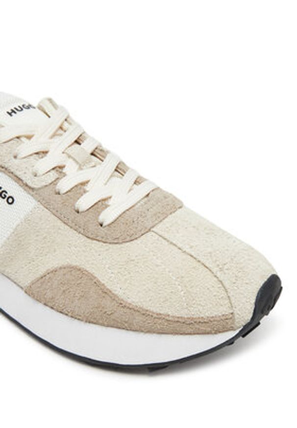 Hugo - HUGO Sneakersy Kiria Runn hsdme 50541592 Écru. Materiał: zamsz, skóra