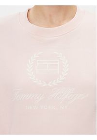 TOMMY HILFIGER - Tommy Hilfiger Bluza Flag Script WW0WW41758 Różowy Regular Fit. Kolor: różowy. Materiał: bawełna