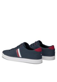 TOMMY HILFIGER - Tommy Hilfiger Sneakersy Th Hi Vulc Low Stripes Mesh FM0FM04946 Niebieski. Kolor: niebieski. Materiał: materiał #4