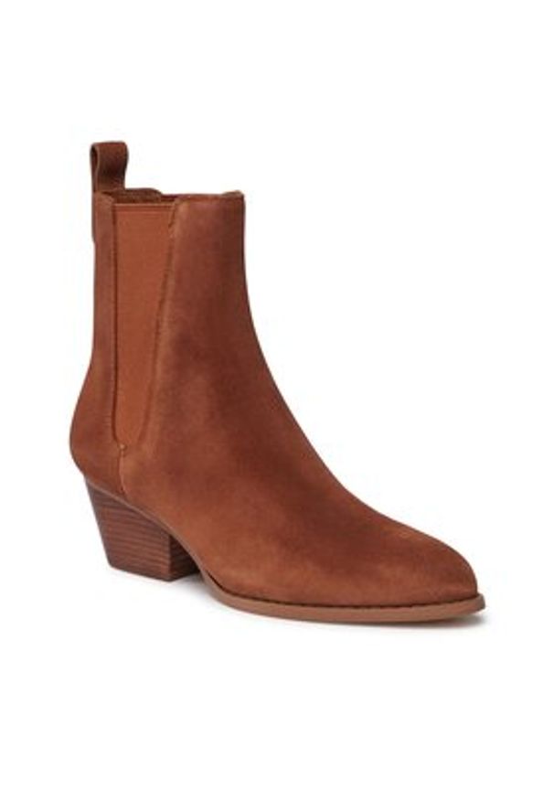 MICHAEL Michael Kors Sztyblety Kinlee Bootie 40F3KNME5S Brązowy. Kolor: brązowy. Materiał: zamsz, skóra