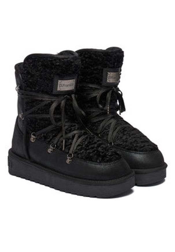 D.Franklin Śniegowce DFSH370004 Czarny. Kolor: czarny. Materiał: skóra