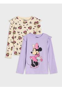 Sinsay - Koszulka 2 pack Disney - fioletowy. Kolor: fioletowy. Długość rękawa: długi rękaw. Długość: długie. Wzór: motyw z bajki