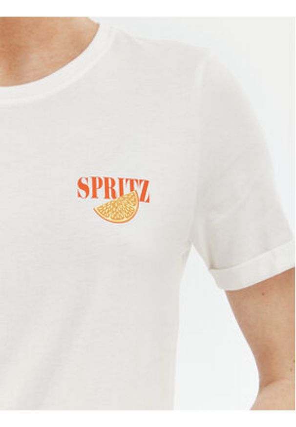 only - ONLY T-Shirt Kita 15291465 Biały Regular Fit. Kolor: biały. Materiał: bawełna