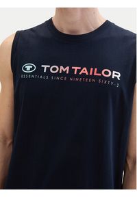 Tom Tailor Tank top 1041866 Granatowy Regular Fit. Kolor: niebieski. Materiał: bawełna