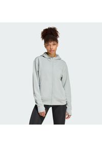 Adidas - Bluza z kapturem Designed 4 Training Full-Zip. Typ kołnierza: kaptur. Kolor: zielony. Materiał: materiał. Technologia: ClimaCool (Adidas). Sport: fitness #1