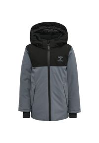 Dziecięca wodoodporna kurtka z kapturem Hummel Logan Tex. Typ kołnierza: kaptur. Kolor: szary, niebieski, wielokolorowy #1
