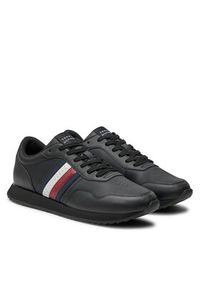 TOMMY HILFIGER - Tommy Hilfiger Sneakersy Runner Evo Lth Mix Ess FM0FM05121 Czarny. Kolor: czarny. Materiał: materiał