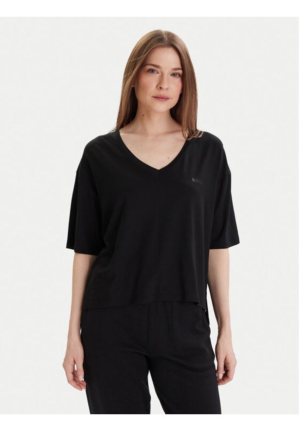 BOSS T-Shirt CP Stripe 50535723 Czarny Relaxed Fit. Kolor: czarny. Materiał: lyocell