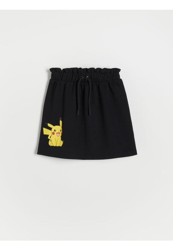 Reserved - Dzianinowa spódnica Pokémon - czarny. Kolor: czarny. Materiał: dzianina