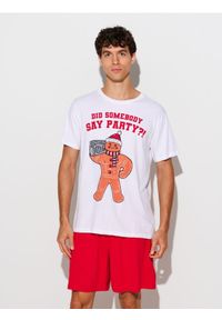 Sinsay - Bawełniana piżama z nadrukiem na plecach we wzór świąteczny - wielobarwny. Materiał: bawełna. Wzór: nadruk #1