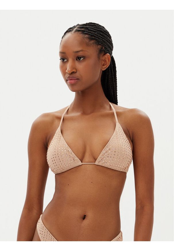 Guess Góra od bikini E4GJ07 KC5Z0 Beżowy Regular Fit. Kolor: beżowy. Materiał: syntetyk