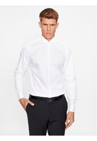 Eterna Koszula 8817/F362 Biały Slim Fit. Kolor: biały. Materiał: bawełna