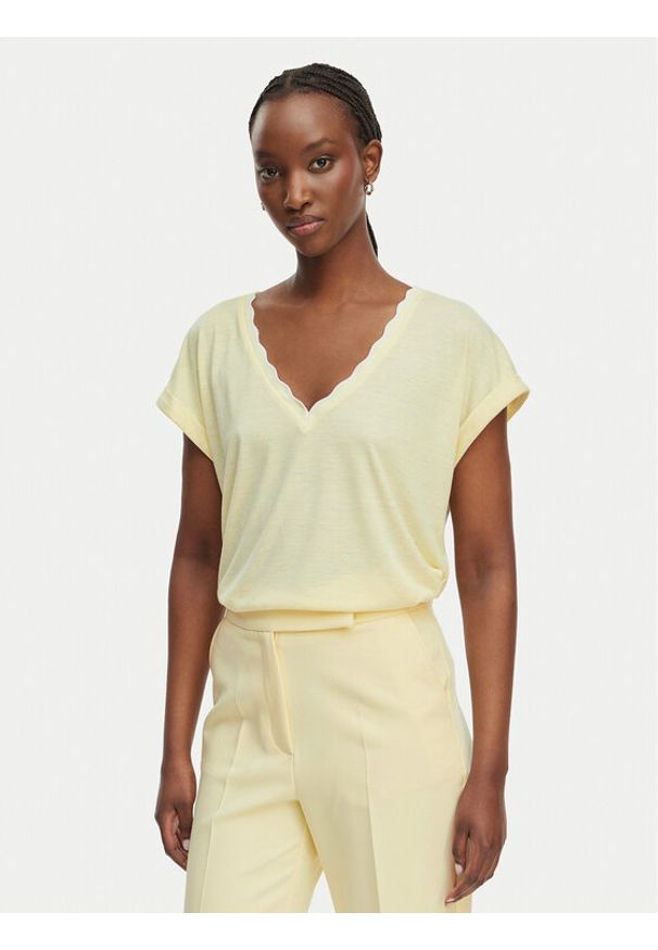 Morgan Bluzka 261-DIANA Żółty Regular Fit. Kolor: żółty. Materiał: syntetyk