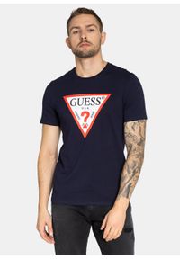 Koszulka męska Guess Cn Ss Original Logo Tee (M1RI71I3Z11-G7V2). Kolor: niebieski. Materiał: materiał, denim, jeans. Sezon: lato