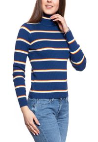 Wrangler - DAMSKI SWETER WRANGLER TURTLE NECK BLUE DEPTHS W8N0PWXJY. Kolor: niebieski #4