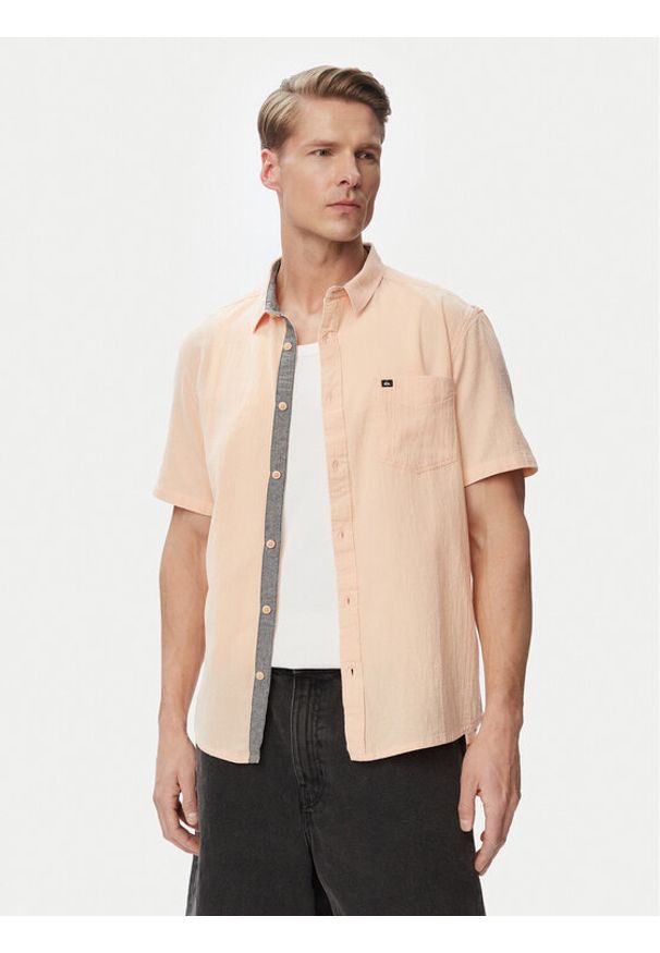 Quiksilver Koszula Time Box EQYWT04622 Pomarańczowy Regular Fit. Kolor: pomarańczowy. Materiał: bawełna