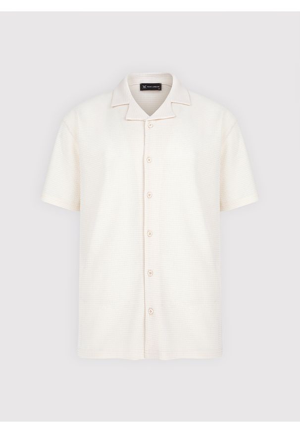 Pako Lorente - PAKO LORENTE - Dzianinowa beżowa koszula męska. Okazja: na co dzień. Kolor: beżowy. Materiał: dzianina. Długość rękawa: krótki rękaw. Długość: krótkie. Sezon: lato. Styl: casual