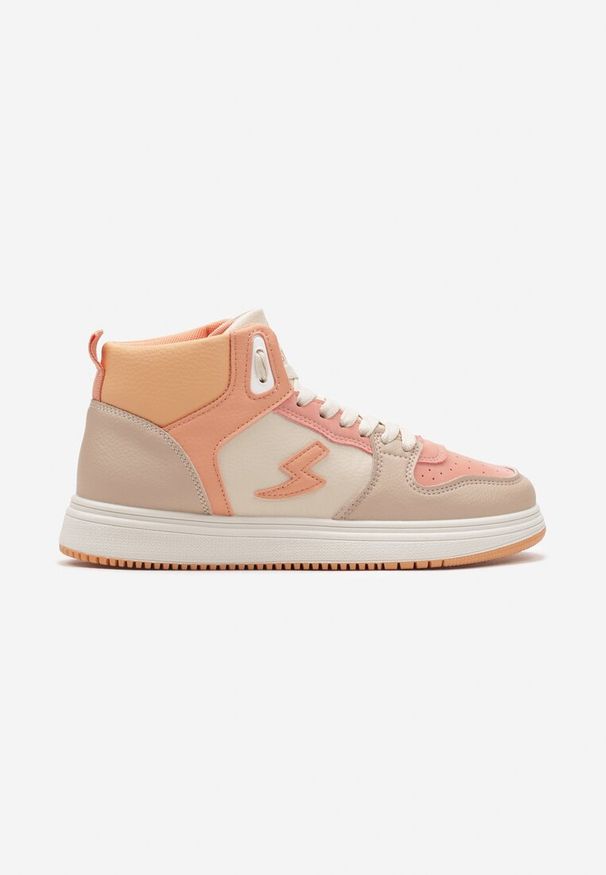 Renee - Pomarańczowe Sneakersy Aura. Okazja: na co dzień. Kolor: beżowy. Materiał: jeans