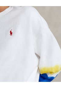 Ralph Lauren - RALPH LAUREN - Biała bluza z rękawami Tie-Die. Typ kołnierza: polo. Kolor: biały. Materiał: dzianina. Długość rękawa: długi rękaw. Długość: długie. Wzór: aplikacja, napisy, haft, kolorowy #5