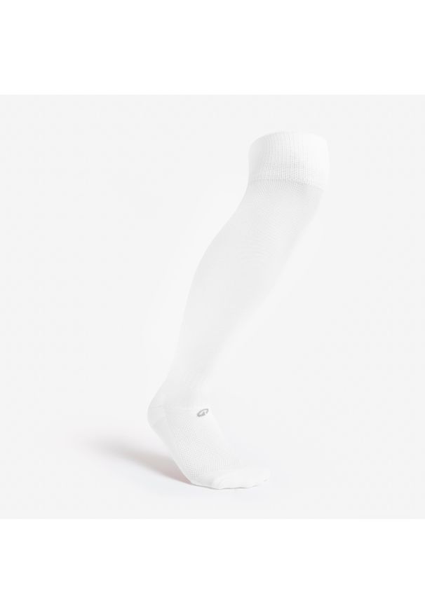 KIPSTA - Skarpety piłkarskie Kipsta Essential Club. Kolor: biały. Materiał: poliester, poliamid, elastan. Sport: piłka nożna