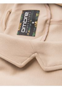 Ombre Clothing - Męska marynarka SLIM z dzianiny o subtelnej strukturze – beżowa V5 - Rozmiar: L. Okazja: do pracy. Kolor: beżowy. Materiał: dzianina. Wzór: kolorowy. Styl: klasyczny #7