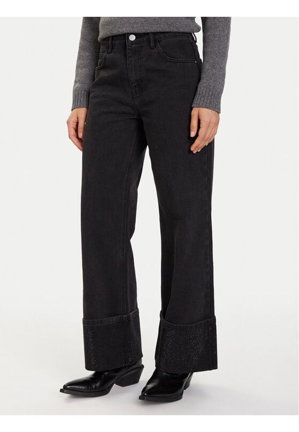 Eleh Jeansy EL072 Czarny Regular Fit. Kolor: czarny