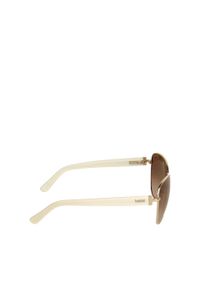 Kazar - Kremowe okulary przeciwsłoneczne. Kolor: beżowy. Materiał: materiał #4