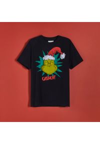 Reserved - T-shirt Grinch - Czarny. Kolor: czarny
