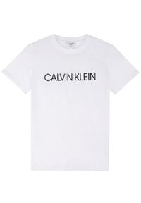 Calvin Klein Swimwear T-Shirt Tee B70B700234 Biały Regular Fit. Kolor: biały #1