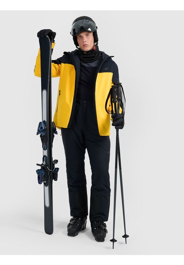 4f - 4F Kurtka narciarska membrana 5000 męska - żółta L. Okazja: na co dzień. Kolor: żółty. Materiał: poliester, tkanina. Sezon: zima. Styl: casual