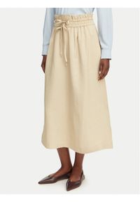 BOSS Spódnica trapezowa C_Vakola 50558615 Beżowy Regular Fit. Kolor: beżowy. Materiał: wiskoza #1