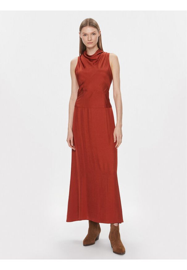 IVY & OAK - IVY OAK Sukienka codzienna IO117601 Czerwony Regular Fit. Okazja: na co dzień. Kolor: czerwony. Materiał: wiskoza. Typ sukienki: proste. Styl: casual