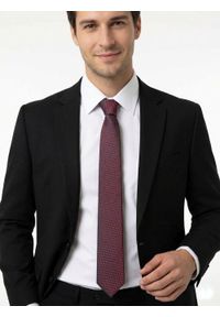 Męski Krawat - Chattier - Bordowy z Mikrostrukturą Tkaniny. Kolor: czerwony. Materiał: tkanina. Styl: elegancki, klasyczny, wizytowy #5