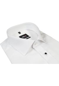 Mmer / Villaro - Koszule męskie - Biała koszula smokingowa z kołnierzykiem półwłoskim Mmer 094. Kolor: biały. Materiał: bawełna. Styl: elegancki #1