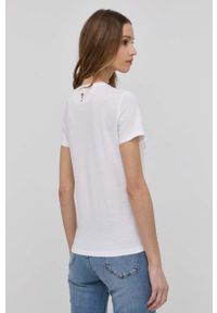 Guess t-shirt bawełniany kolor biały. Okazja: na co dzień. Kolor: biały. Materiał: bawełna. Wzór: aplikacja. Styl: casual #3