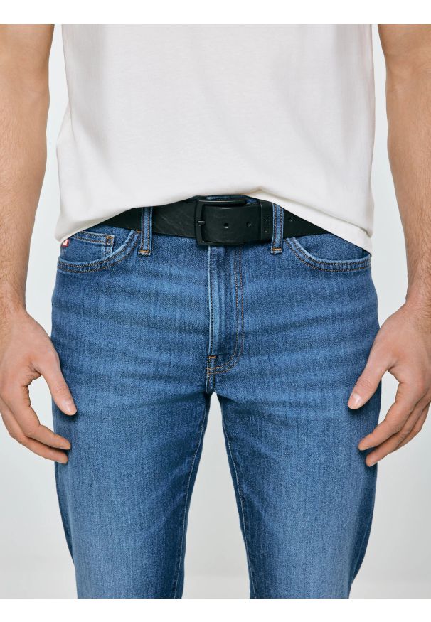 Big-Star - Pasek męski skórzany czarny Kiris 906. Kolor: czarny. Materiał: skóra. Wzór: jednolity. Styl: casual, elegancki