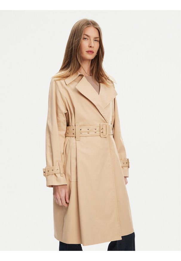 Guess Trencz W5YL02 WHDF1 Beżowy Regular Fit. Kolor: beżowy. Materiał: syntetyk