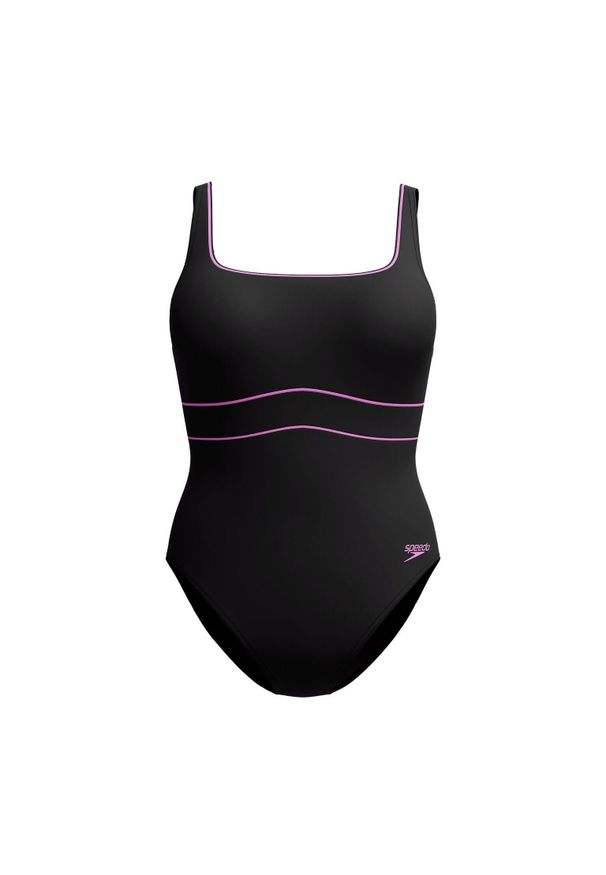 Damski kostium kąpielowy 1-częściowy Speedo Eco New Contour Eclipse 1P. Kolor: czarny, wielokolorowy, różowy