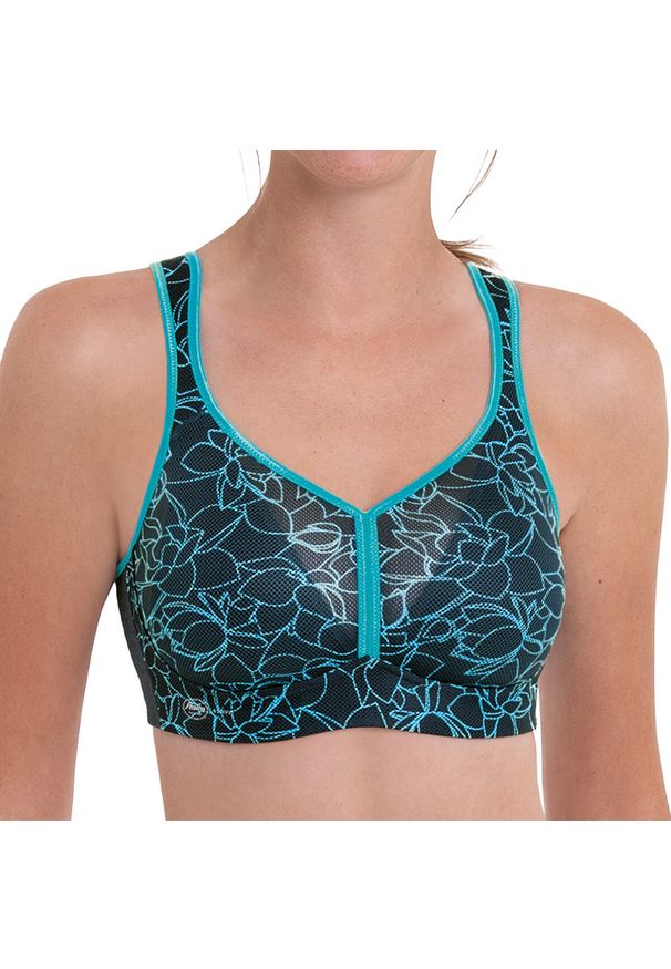 ANITA ACTIVE - Stanik do biegania Air Control mit Delta Pad z wysoki poziomem podtrzymywania. Kolor: niebieski. Materiał: poliester, poliamid, elastan. Sport: bieganie