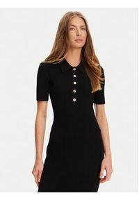 MICHAEL Michael Kors Sukienka dzianinowa MT5832333D Czarny Slim Fit. Kolor: czarny. Materiał: wiskoza #5