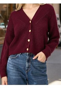 Sinsay - Kardigan z ozdobnymi guzikami - bordowy. Kolor: czerwony #1