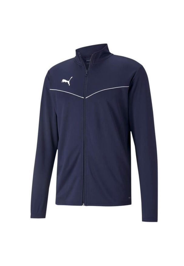 Bluza męska Puma teamRISE Training Poly Jacket granatowa. Kolor: biały, wielokolorowy, niebieski. Materiał: poliester. Sport: piłka nożna